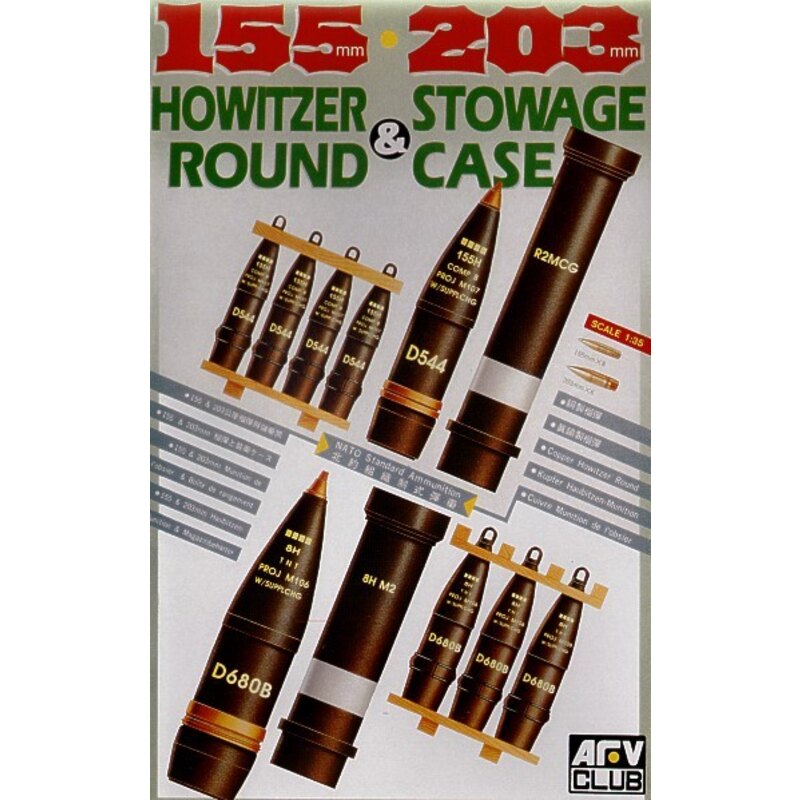 155mm & 203mm Howitzer Round Stowage case′s shells decal 