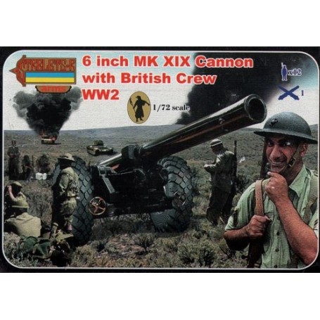 6 Inch Mk.XIX Cannon with British Crew (WWII) Strelets Arms sets Figures