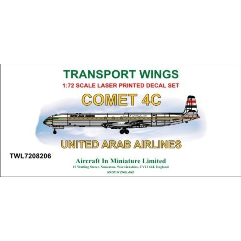 Decals Comet 4C decal set - United Arab Airlines 1/72 - AIM - Transport Wings L7208206 