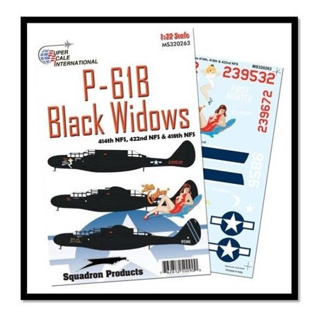 Decals Northrop P -61B Black Widow 414th , 418th / 422nd NFS 