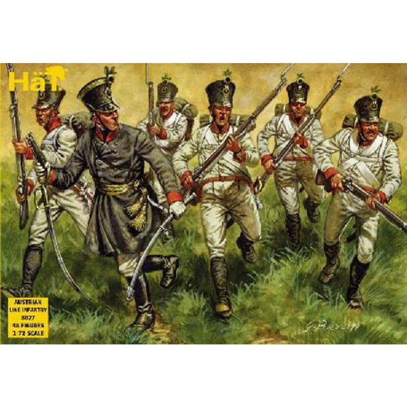Napoleonic Austrian Infantry 48 figures. with shako. Historical figures