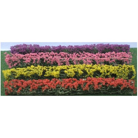 HEDGE PLANTS ASSORTED COLORFUL 125x9x15mm - HO SCALE 