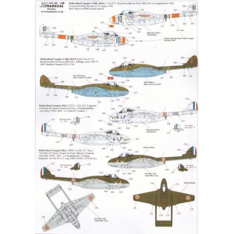Decals DH 100 Vampire RCAF Overseas Users8 17038 VC- 402 ACO 