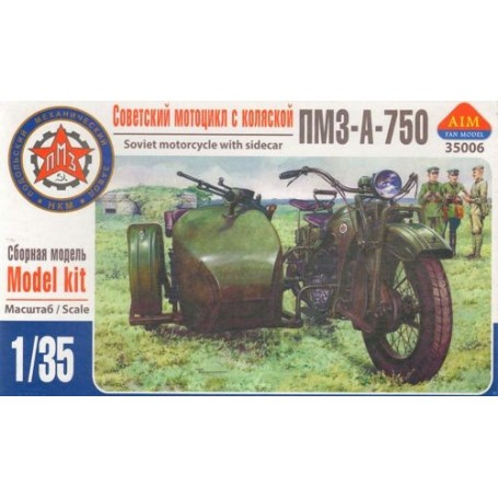 Russian PMZ -A -750 motorcycle with sidecar Model kit
