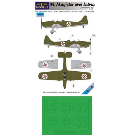 Miles Magister paint mask over Latviadesigned to be used with Special Hobby kits and Flashback 