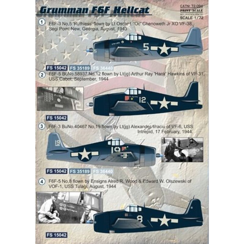 Decals Grumman F6F Hellcat 