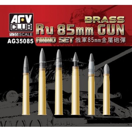 Ru 85mm Gun Ammo Set (Brass shells) Russian with decals 