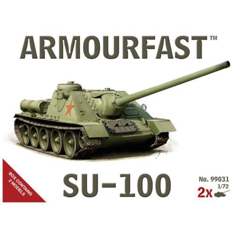 Russian SU-100: Pack includes 2 snap together tank kits. Model kit