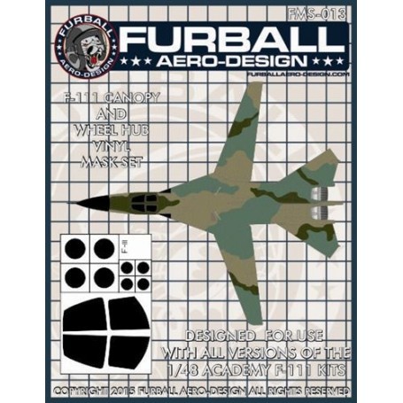 General-Dynamics F-111C Aardvark Canopy & Wheel Hubs masks   (designed to be used with Academy kits) 