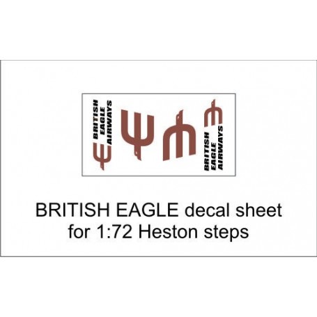 Decals British Eagle decal sheet for 1:72 Heston steps. For more information on this product, please click on the link to go to 