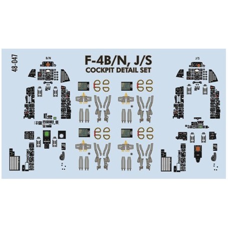 Decals McDonnell F-4B/N, F-4J/S Phantom Cockpit Detailing Set alleviates the tedious task of cockpit painting. This set includes