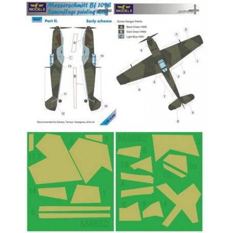 Mask Messerschmitt Bf 109E Early Pt II (designed to be used with Eduard, Tamiya, Hasegawa and Airfix kits) 