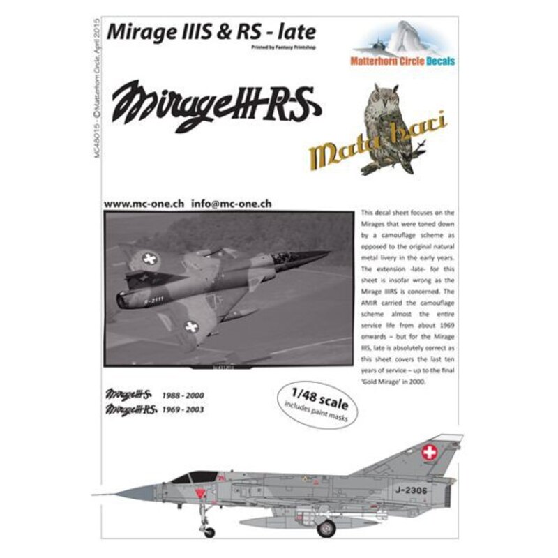 Decals Dassault Mirage IIIS & RS late [Dassault Mirage IIIE] 