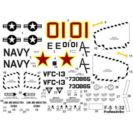Decals Northrop F-5E Tiger VFC-13 (designed to be used with Hasegawa kits) 