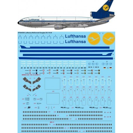 Decals McDonnell-Douglas DC-10-30 Lufthansa Delivery 