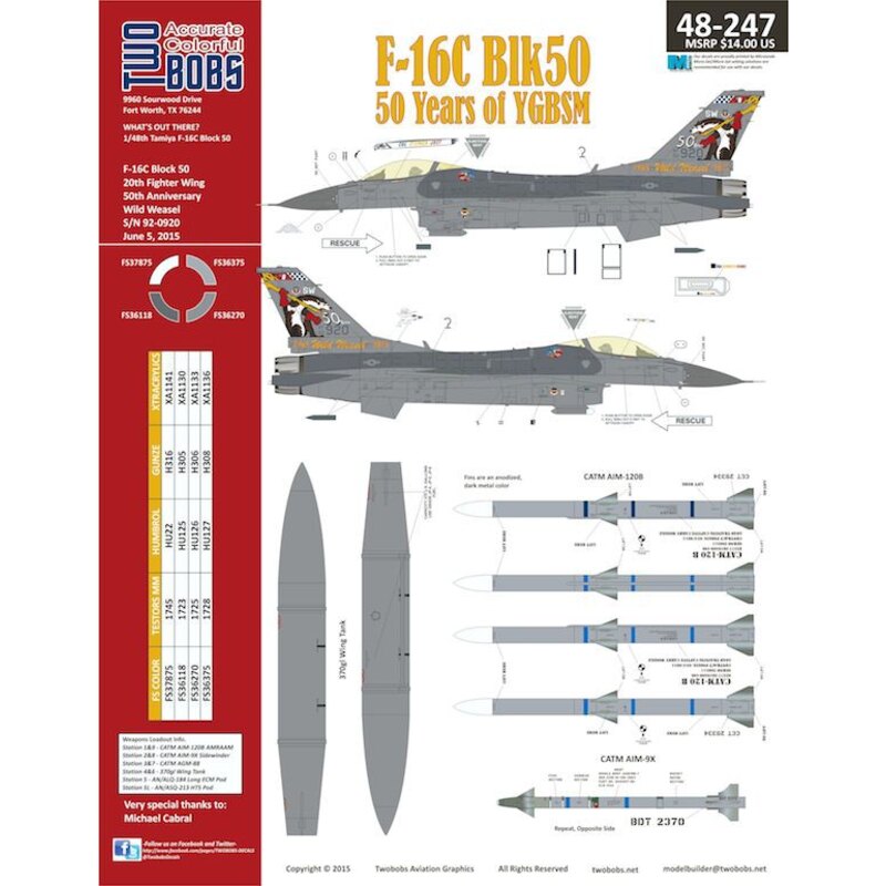 STICKER USAF F16 WILD WEASEL YGBSM B