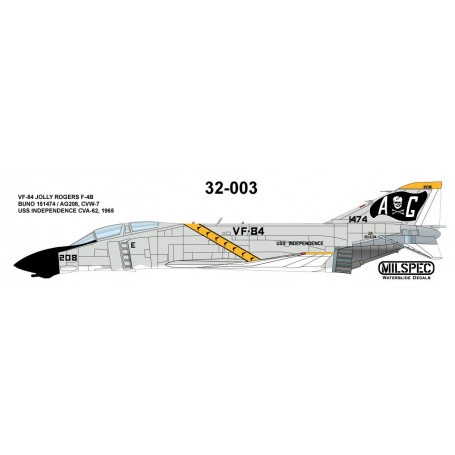 Decals McDonnell F-4B Phantom VF-84 JOLLY ROGERS 1965 USS Independence 