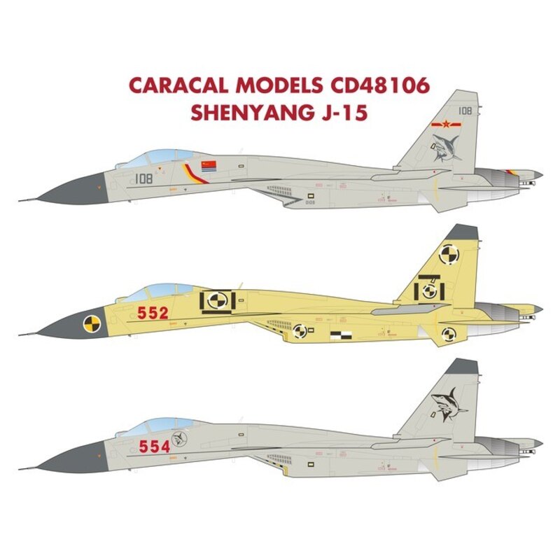 Decals Shenyang J-15 (Su-33)Based on the Su-33 carrier-based jet fighter, the capable Shenyang J-15 is the centerpiece of China'