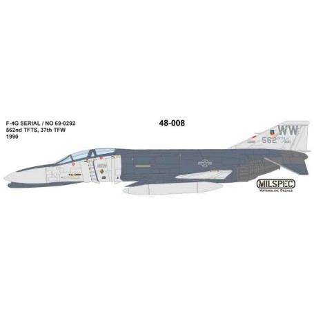 Decals McDonnell F-4G Phantom 562nd TFTS 37th TFW 1990 