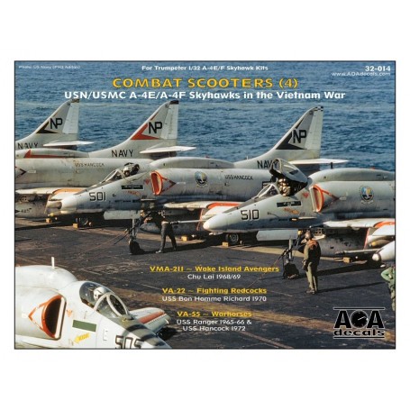 Decals Combat Scooters (4) - USN/USMC Douglas A-4E/A-4F Skyhawks in the Vietnam WarThis Part 4 decal sheet focuses on three more