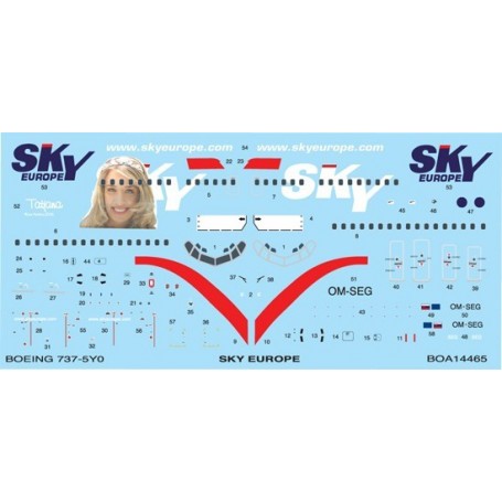Decals Boeing 737-55S SKY Europe (designed to be used with Sky models kits) WAS £ - 5.99. TEMPORARILY HALF PRICE!!! 
