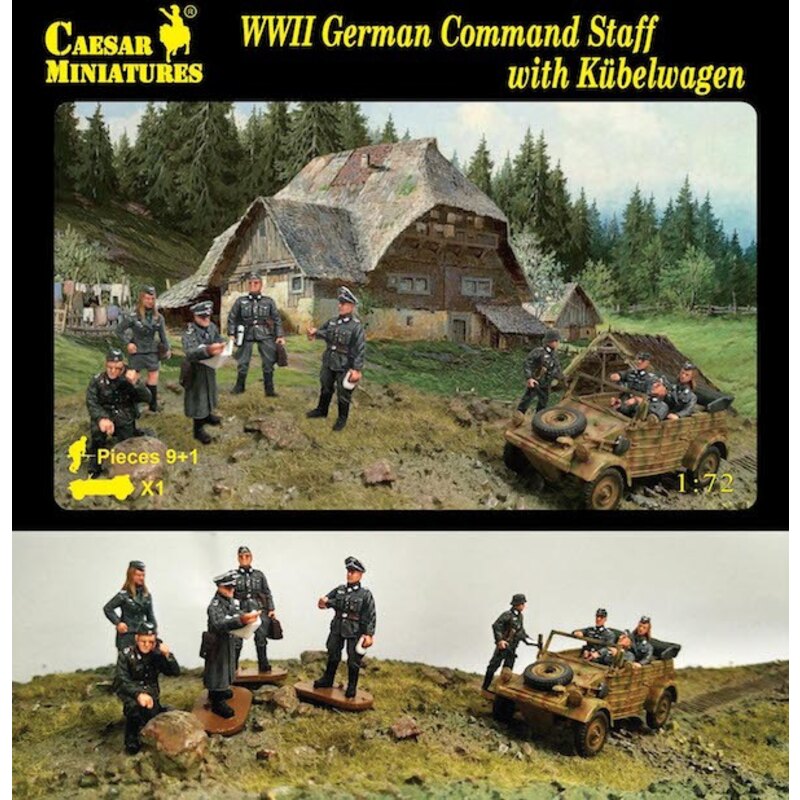 German Command Staff with Kubelwagen (WWII) Figures