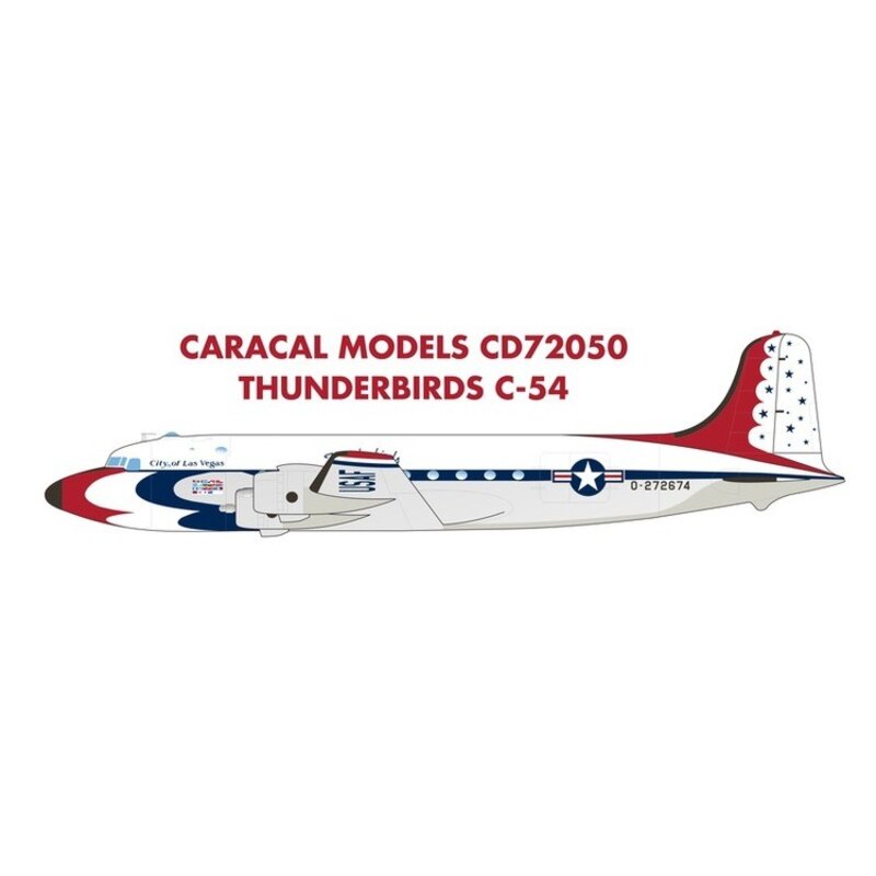 Decals Douglas C-54/R5D Skymaster - Part 3Markings for the C-54 Skymaster aircraft flown to support the USAF Thunderbirds aeroba