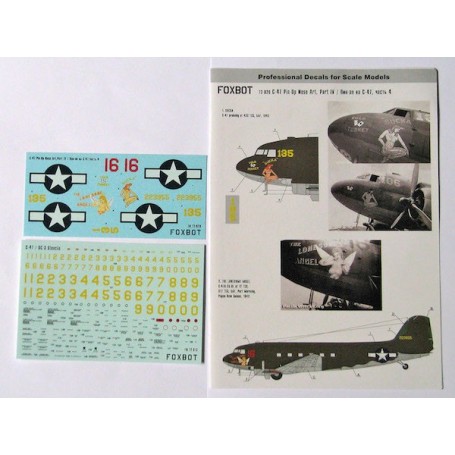 Decals Pin-Up Nose Art Douglas C-47 and Stencils, Part 4 (for Airfix, Italeri, ESCI, Revell kits) 